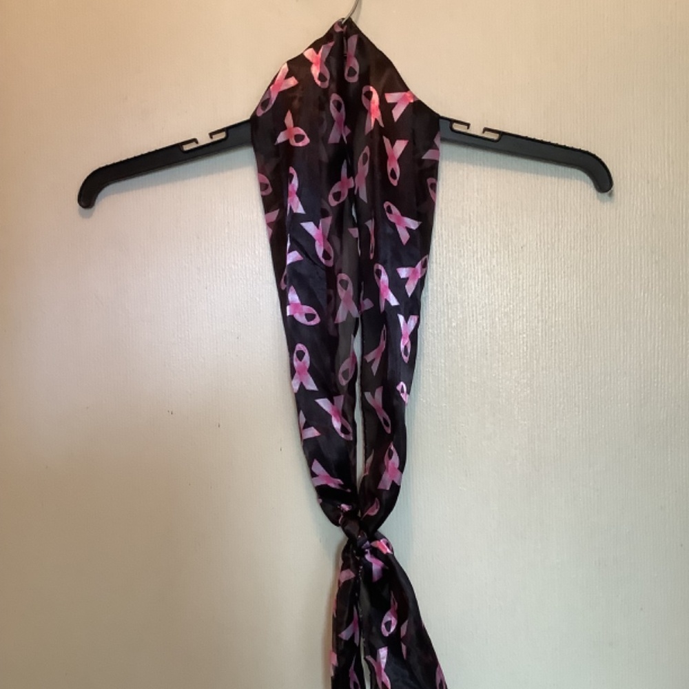 Scarf with pink ribbons representing Breast Cancer - Picture 2 of 2
